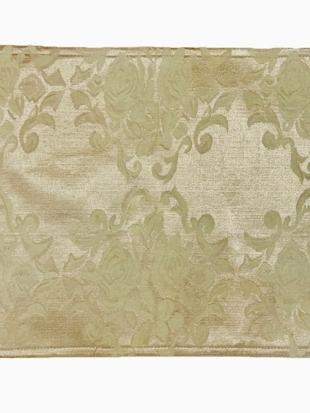 Damask Jacquard Champagne Gold Placemat Set of 6 Rectangle Elegant Roses 17.5x13